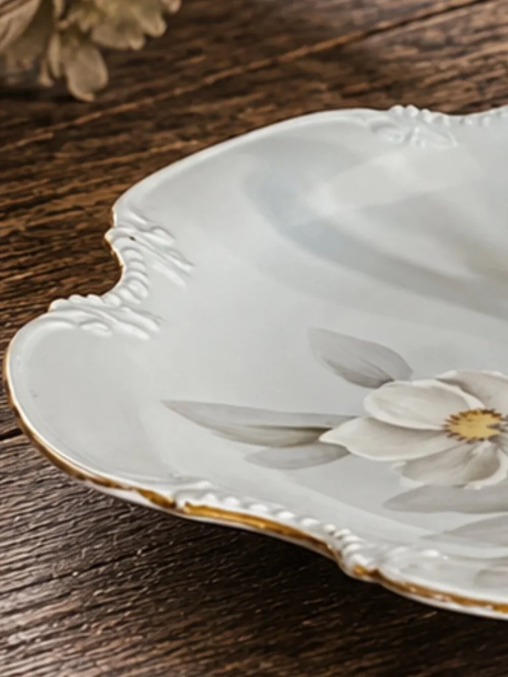 Vintage Noritake Cake Serving Plate Floral Transferware